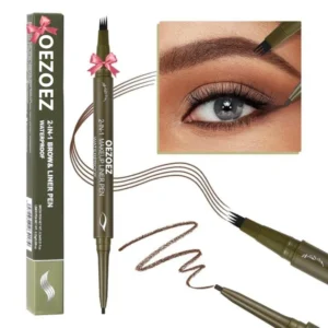 2-in-1 Eyebrow and Eyeliner Pen Waterproof Micro-Fork Tip & Gel Pencil