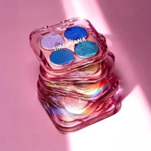 4-Color Eyeshadow Palette Pearlescent Glitter High Pigment Shimmer Eye Makeup