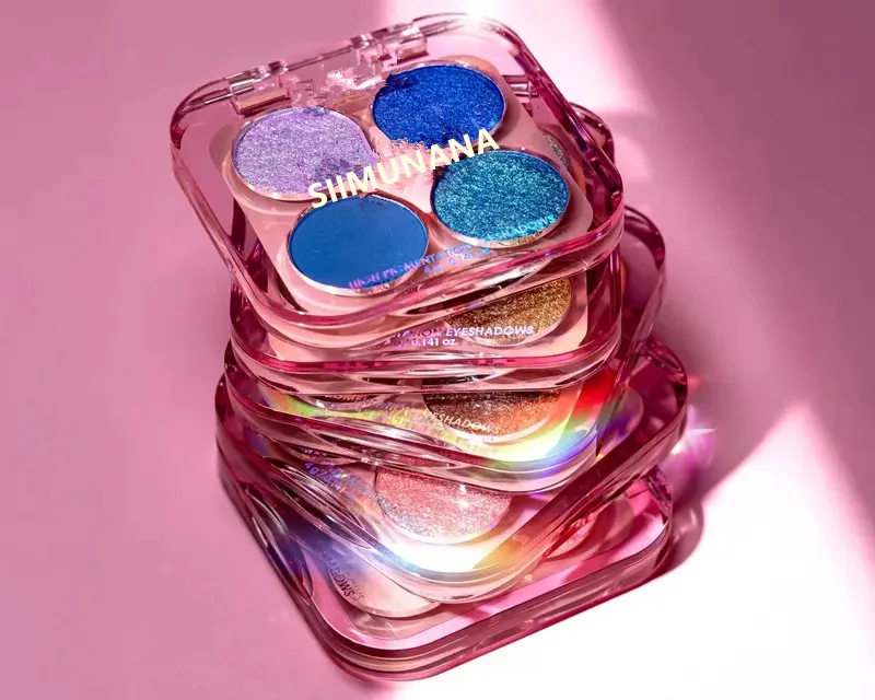 4-Color Eyeshadow Palette Pearlescent Glitter High Pigment Shimmer Eye Makeup 2 4 color eyeshadow palette glitter spu988603634004 desc 2
