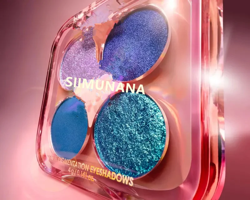 4-Color Eyeshadow Palette Pearlescent Glitter High Pigment Shimmer Eye Makeup 3 4 color eyeshadow palette glitter spu988603634004 desc 3