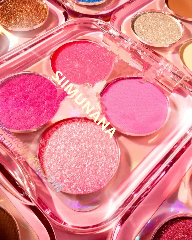 4-Color Eyeshadow Palette Pearlescent Glitter High Pigment Shimmer Eye Makeup 4 4 color eyeshadow palette glitter spu988603634004 desc 4