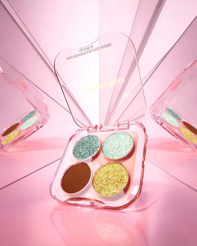 4-Color Eyeshadow Palette Pearlescent Glitter High Pigment Shimmer Eye Makeup 6 4 color eyeshadow palette glitter spu988603634004 desc 6