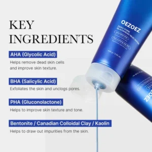 Blackhead Mud Mask Pore Cleansing Clay Mask with AHA BHA PHA for Deep Facial Cleansing 100g