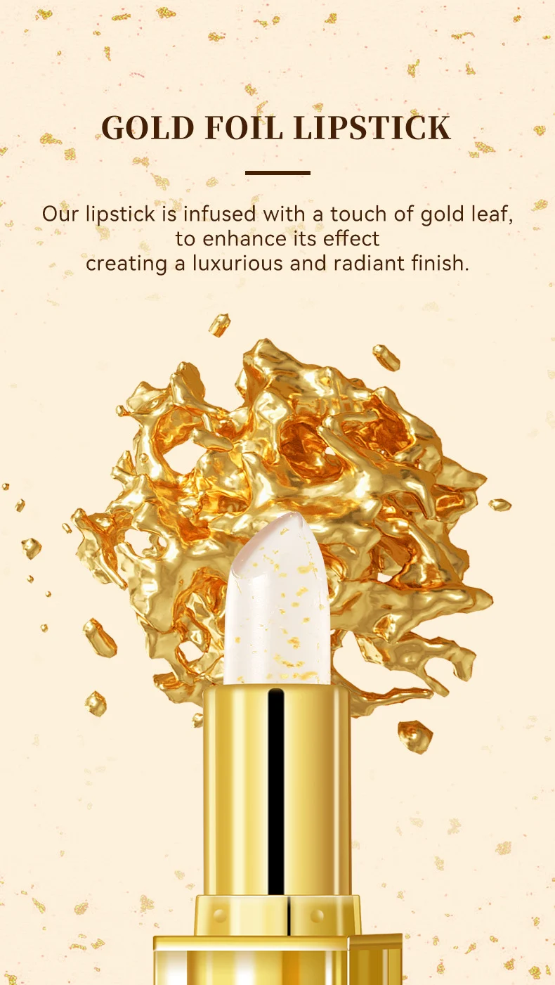 Color Changing Lipstick Hydrating Moisturizing Lip Balm with Gold Foil 4 color changing hydrating lipstick gold foil spu926238773164 desc 4