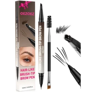 Dual-Ended Eyebrow Pen and Eyeliner Kit for Hair-Like Strokes