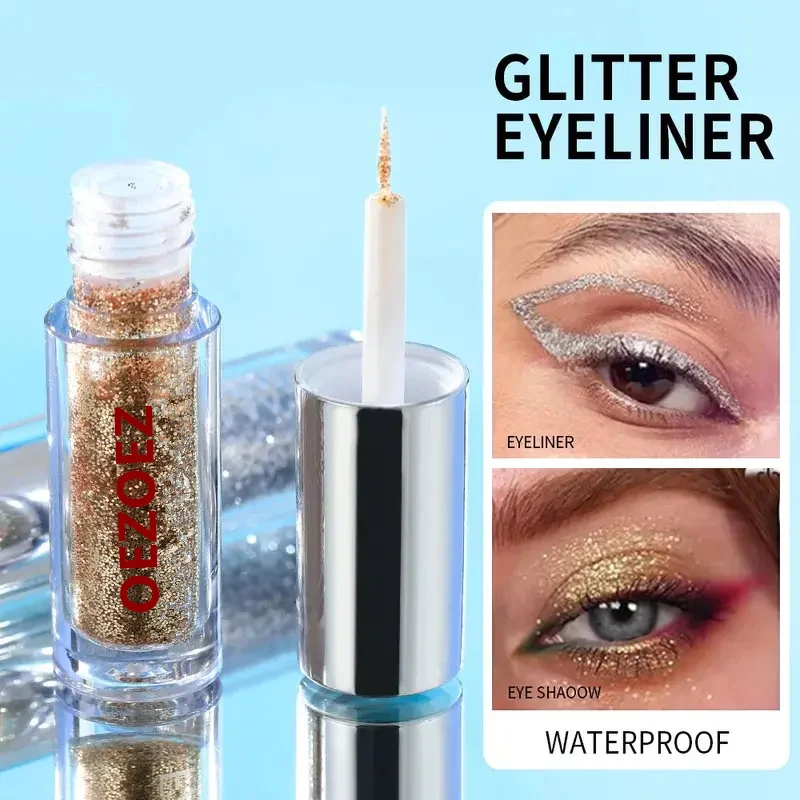 Glitter Eyeliner Waterproof Smudge-Proof Long-Lasting Liquid Eye Liner Pen with Pearlescent Shine 3 glitter waterproof eyeliner pen pearlescent spu952244464396 desc 3