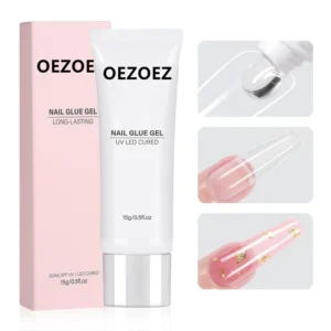 Nail Glue Gel Long-Lasting UV LED Cured Nail Tip Adhesive 15g