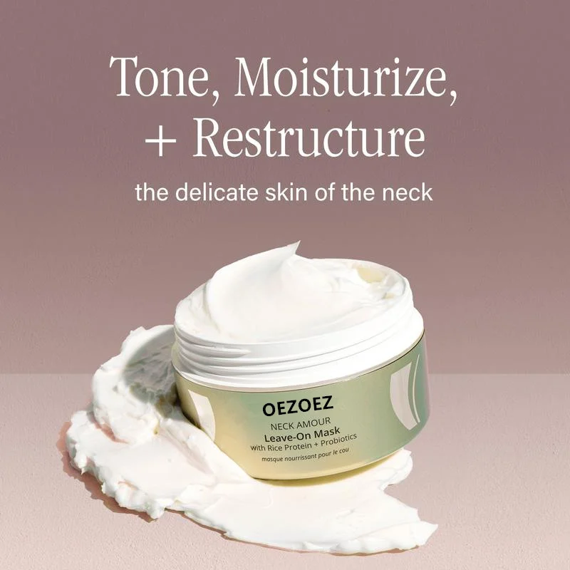Neck Cream with Rice Protein & Probiotics, Long-Lasting Moisturizing & Firming Leave-On Mask for Neck & Décolleté 2 neck cream rice protein probiotics firming moisturizing spu914540957698 desc 2