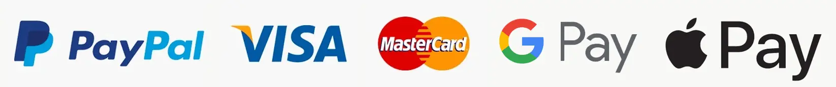 Featuring PayPal, Google Pay, Apple Pay, and credit cards: a collection of payment method icons